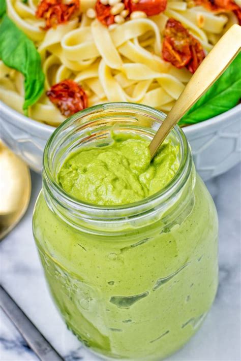 Avocado Pesto Pasta Sauce Contentedness Cooking