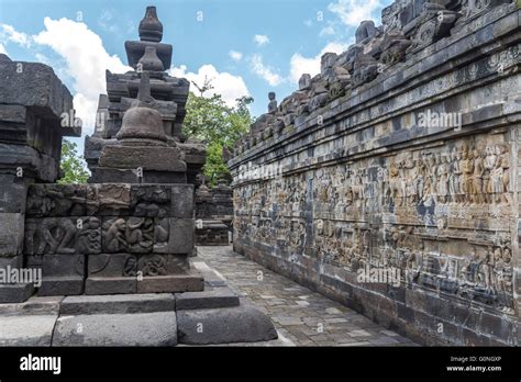 Inside Ancient Borobudur Temple Stock Photo Alamy