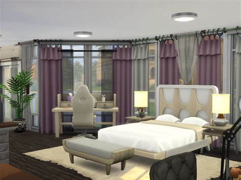 Mauve Master Bedroom With Ensuite No Cc Sims4