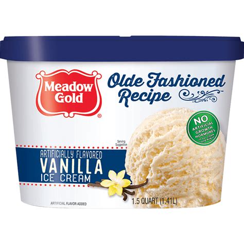 Old Fashioned Recipe Vanilla Ice Cream Quart Meadow Gold Dairy