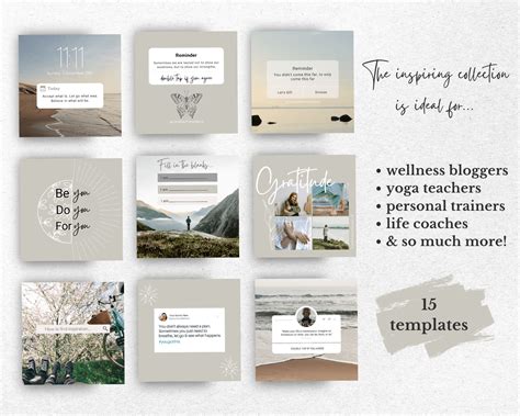 15 Inspiring Instagram Templates For Wellness Bloggers | Faramagan Studio