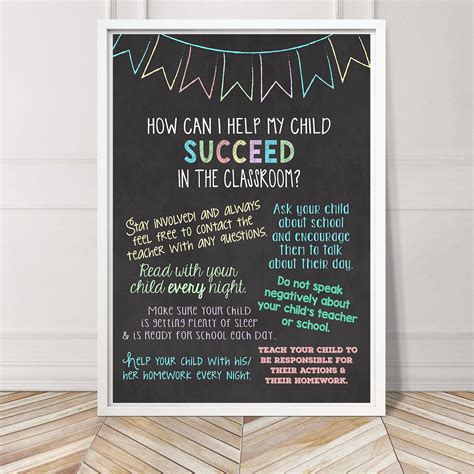 How Can I Help My Child Succeed In The Classroom 16x20 Art Etsy How