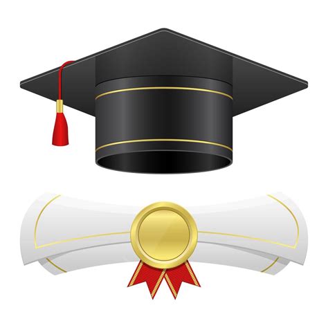 Tapa De Graduación Y Diploma Aislado Sobre Fondo Blanco 1214022 Vector