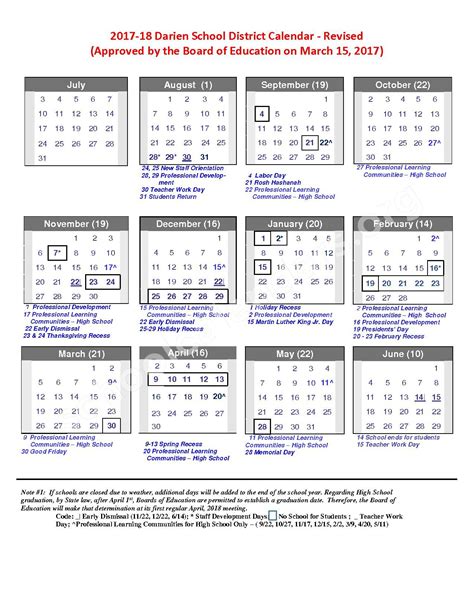 Darien Public Schools Calendars Darien Ct