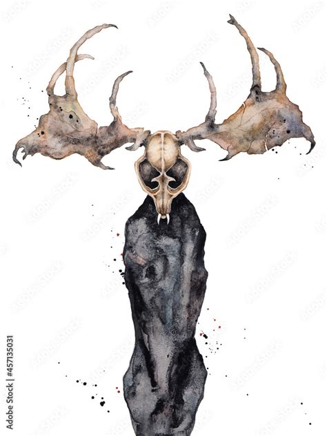 Wendigo Mythical Monster An Evil Spirit Deer Skull Fantasy Monster