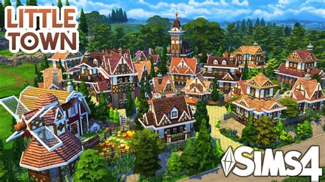 Little Town Tiny Village Sims 4 Speed Build Youtube