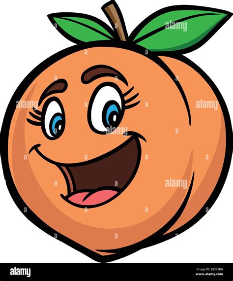 Peach Cartoon An Illustration Of A Peach Cartoon Stock Vector Image