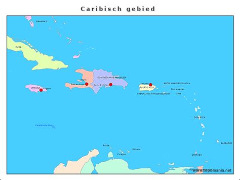 Topografie Caribisch Gebied Topomania Net