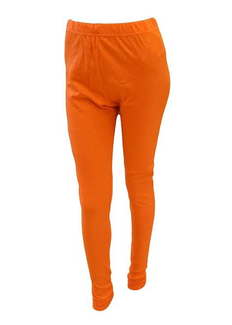 Orange Stretchable Cotton Leggings Orange Xx Large Leggings Womens Wear