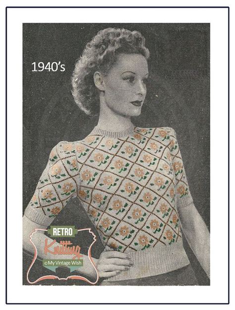 1940s Fair Isle Sweater Vintage Knitting Pattern Pdf Instant