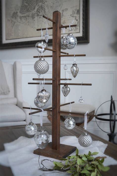 Large Rustic Stained Christmas Tree Ornament Holder Display Stand