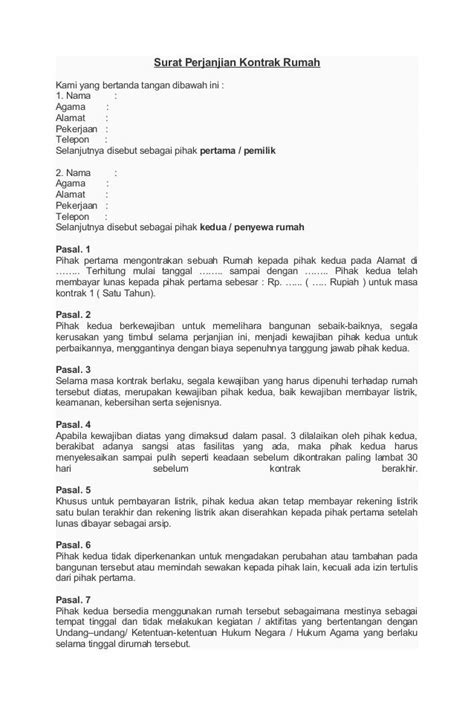 Surat perjanjian sewa rumah versi bahasa malaysia (bm) & bahasa inggeris (english). Contoh Surat Perjanjian Kerjasama Investasi - Content