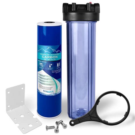 20 Transparent Big Blue Whole House Water Filter W Gac Filter
