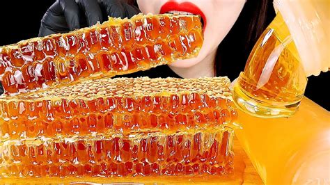 Asmr Raw Honeycomb Honey Jelly Mukbang Eating Sounds Zoey Asmr Youtube