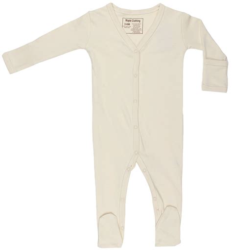 Organic Cotton Baby Clothes Long Sleeve Footie Gots Certified No Dyes