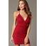 Short Embroidered Mesh Tight Red Party Dress  PromGirl