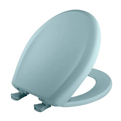 Bemis Round Closed Front Toilet Seat In Blue 200slowt 074 The Home Depot