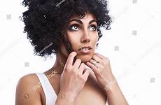 mulatto skin dark girl hair curly smooth isolated portrait happy beautiful shutterstock stock search