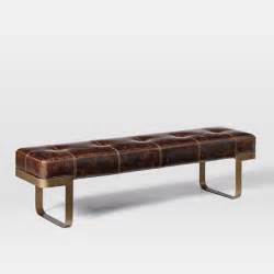 caden leather bench pottery barn