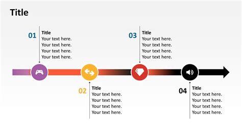 5 Steps Horizontal Timeline Diagram Ppt Slidemodel