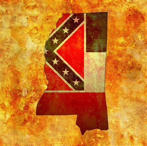 Mississippi State With Flag Stock Illustration Illustration Of State