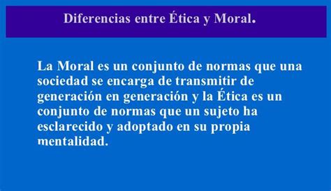 Ética y Moral Definición Diferencia Cuadro Comparativo Cuadro