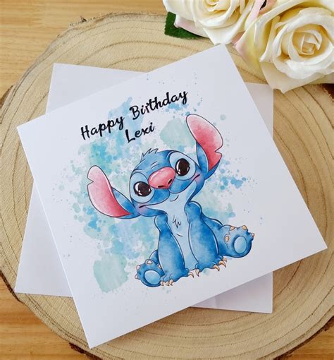 Personalised Stich Birthday Card X Lilo And Stitch Etsy