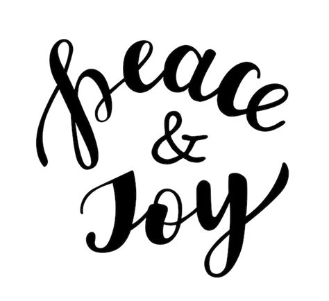 Premium Vector Peace And Joy Handwritten Lettering
