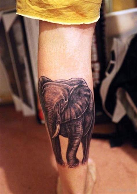 elephant tattoo design on leg tattoos designs