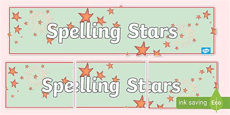 Ks2 Spelling Stars Display Banner Primary Resources