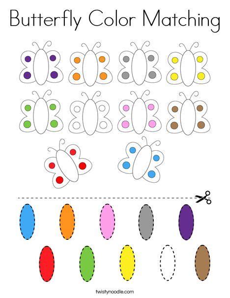 Butterfly Color Matching Coloring Page Twisty Noodle Color