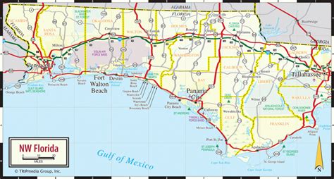 State And County Maps Of Florida Road Map Of North Florida