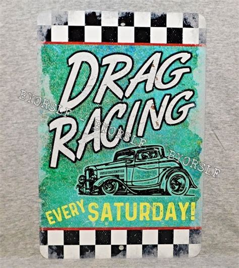 Metal Sign Drag Racing Dragway Strip Top Fuel Dragster Funny Etsy