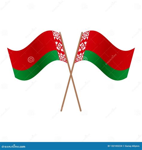 Symmetrical Crossed Belarus Flags Stock Illustration Illustration Of