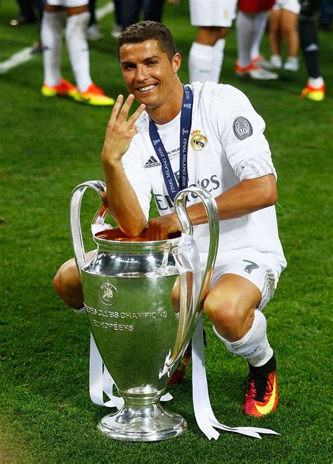 Milan Italy May 28 Cristiano Ronaldo Of Real Madrid Celebrates With