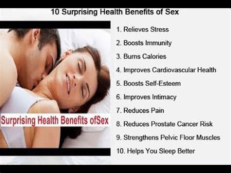 The Surprising Health Benefits Of Sex Youtube
