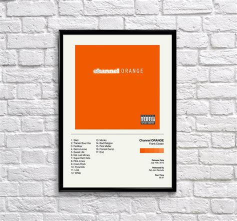 Frank Ocean Posters Channel Orange Album Poster Album Etsy Uk