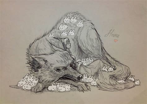 Drawing By Chiara Bautista The Wolf And The Rabbit Girl