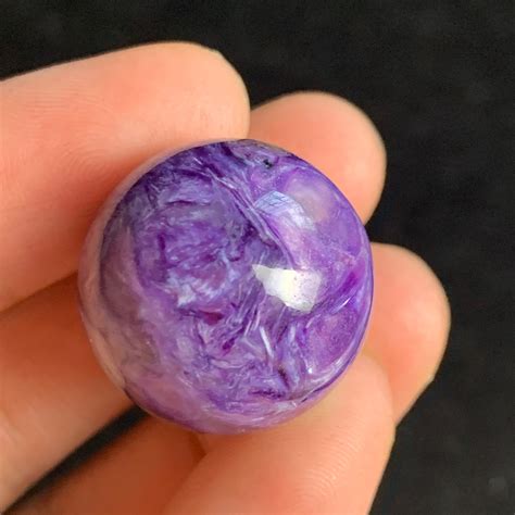 21 Mm Natural Purple Charoite Sphere Gemstone 22 Etsy