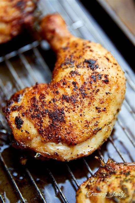 Crispy Oven Roasted Chicken Leg Quarters Craving Tasty