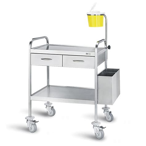 Surgical Instrument Trolley With Waste Bin And Sharps Container D 28