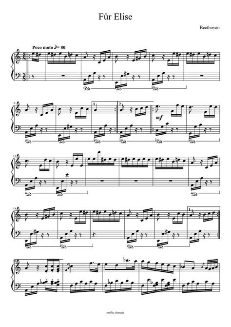 Beethoven fur elise sheet music for violin 8notescom. Für Elise sheet music download free in PDF or MIDI