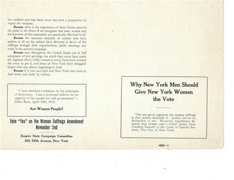 pro suffrage pamphlet why new york men should give women the vote 1915 women suffrage new york