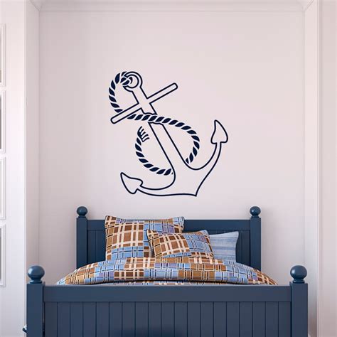 Nautical Anchor Wall Decal Vinyl Sticker Anchor Wall Art Home Etsy