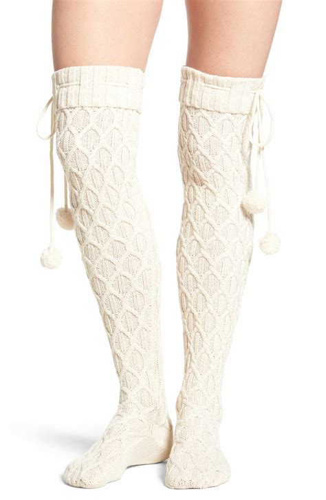 ugg® sparkle cable knit over the knee socks nordstrom sparkle uggs over the knee socks