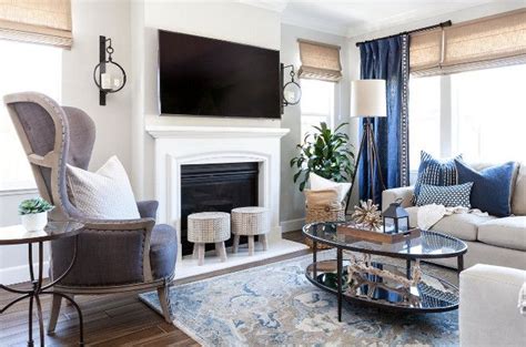 Blue White Greys And Beige Living Room Color Scheme Blue White