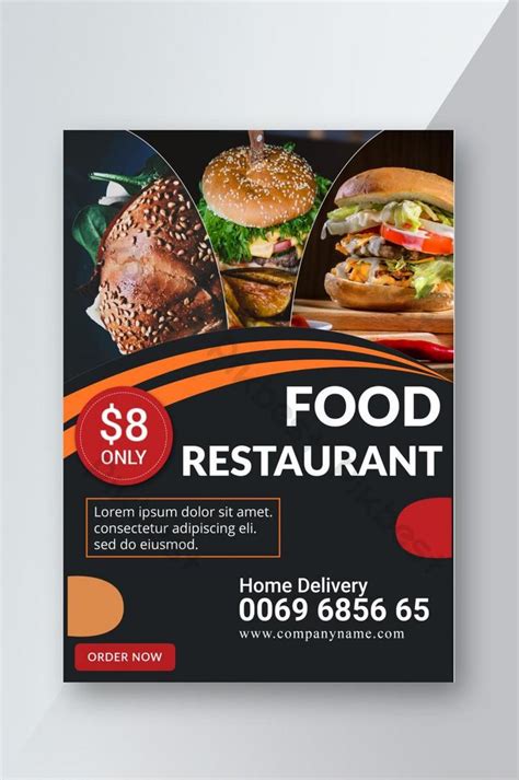 Food Restaurant Simple Flyer Psd Editable Template Poster Premium 2019