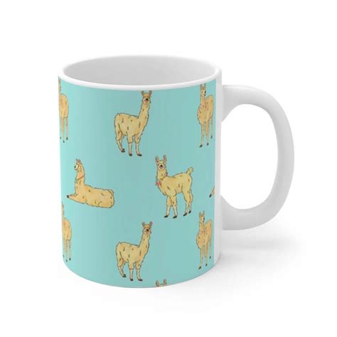 Llama Mug Animal Coffee Mug Funny Cute Animal Mugs Llama Etsy