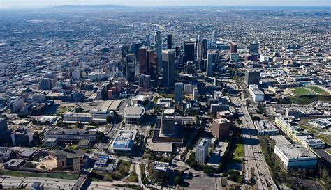 Aerial View Of Downtown Los Angeles Photograph By