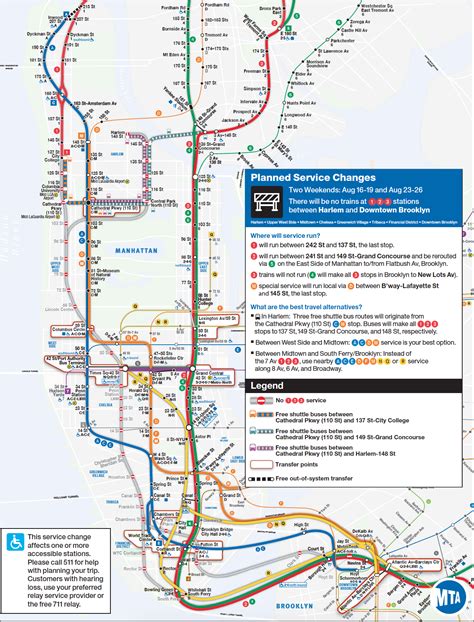 Mta Planned Service Changes For The Weekends Aug 16 19 And Aug 23 26